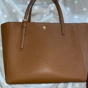 Brown Tory Burch purse with wallet